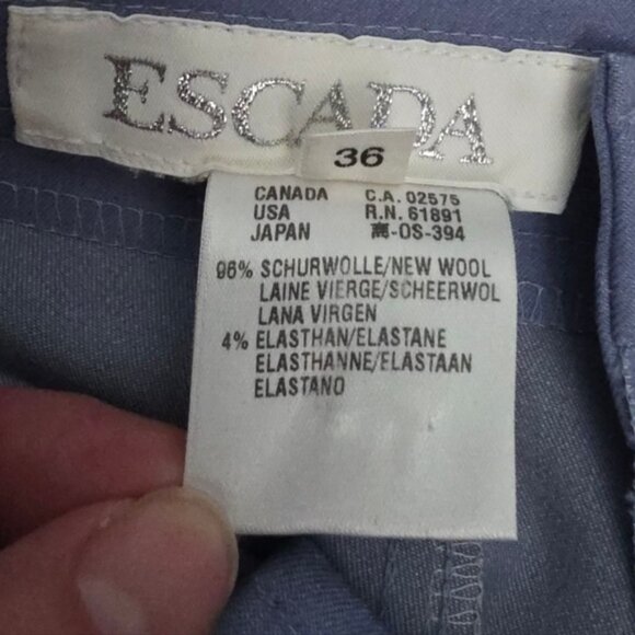Escada Wool Flare Dress Pants Blue Size 36 - Picture 8 of 14